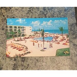 Vintage‎ Miami Beach FL Postcard The Balmoral Hotel Resort  Pool Ocean 60s